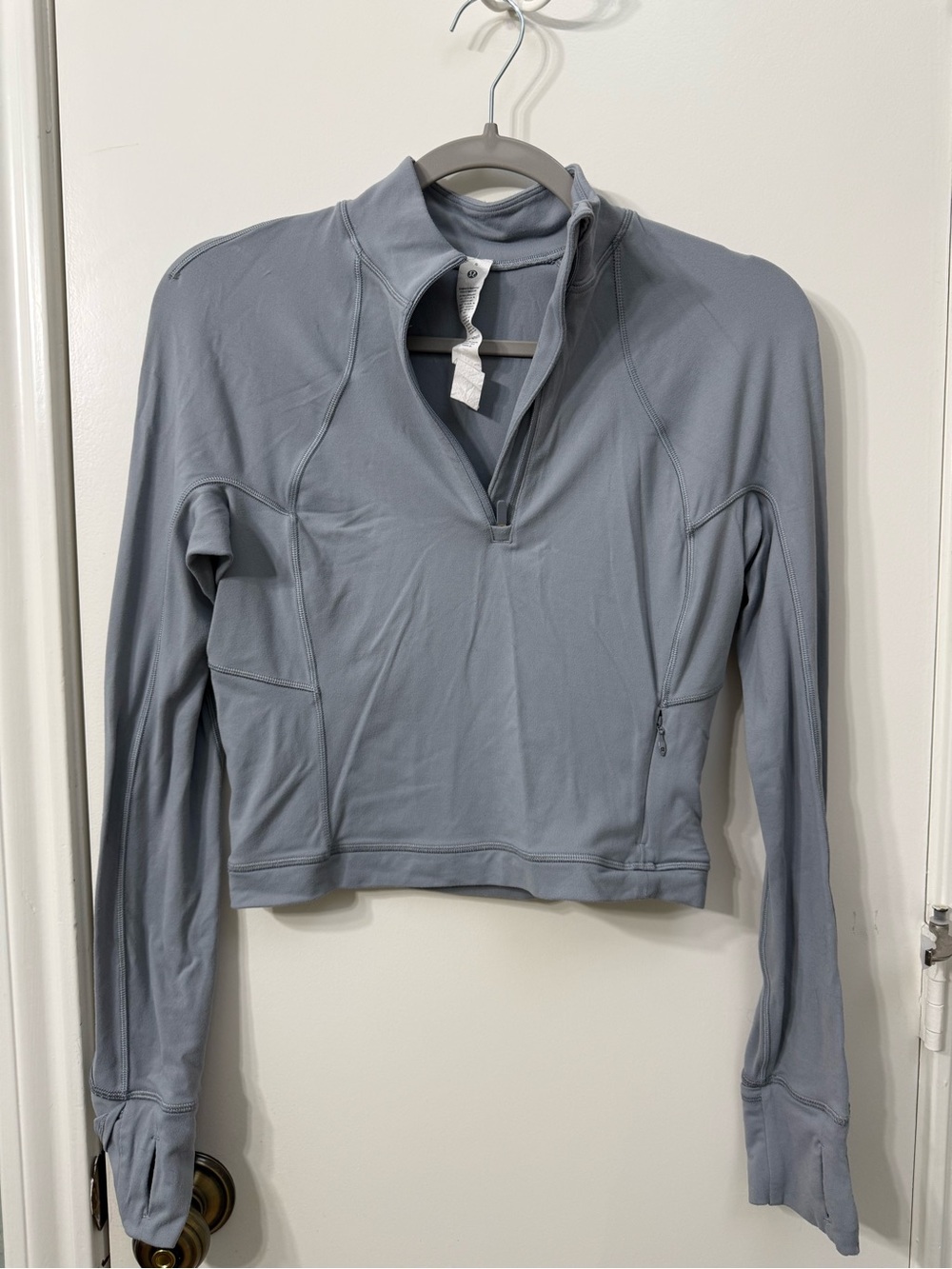 lululemon athletica Women's Light Blue-Gray Quarter-Zip Pullover
